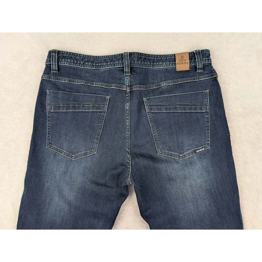 Prana Jeans Mens 36x32 Manchester Blue Slim Fit Outdoors Casual Denim